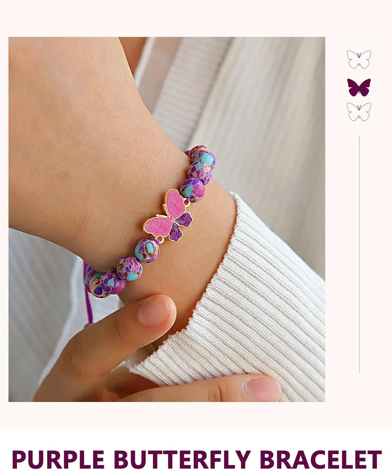 Beautiful Butterfly Bracelets for Teen Girls Granddaughter Daughter Sisters, Valentines Christmas Birthday Gifts