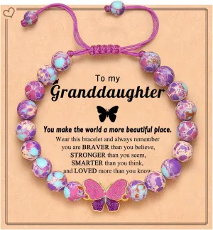 Beautiful Butterfly Bracelets for Teen Girls Granddaughter Daughter Sisters, Valentines Christmas Birthday Gifts
