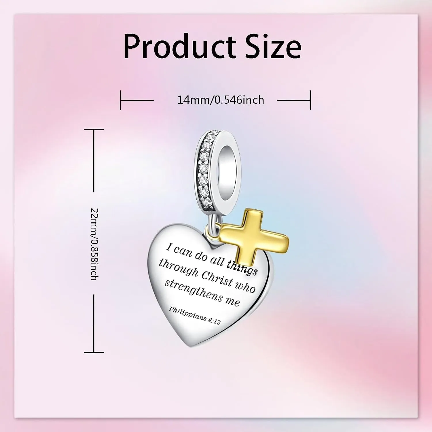 Bible Family Mom Wife Love Heart Dangle Charm 925 Sterling Silver Charms fits Bracelets and Necklace Pendant Bead Charms Jewelry Present for Women Family Friends