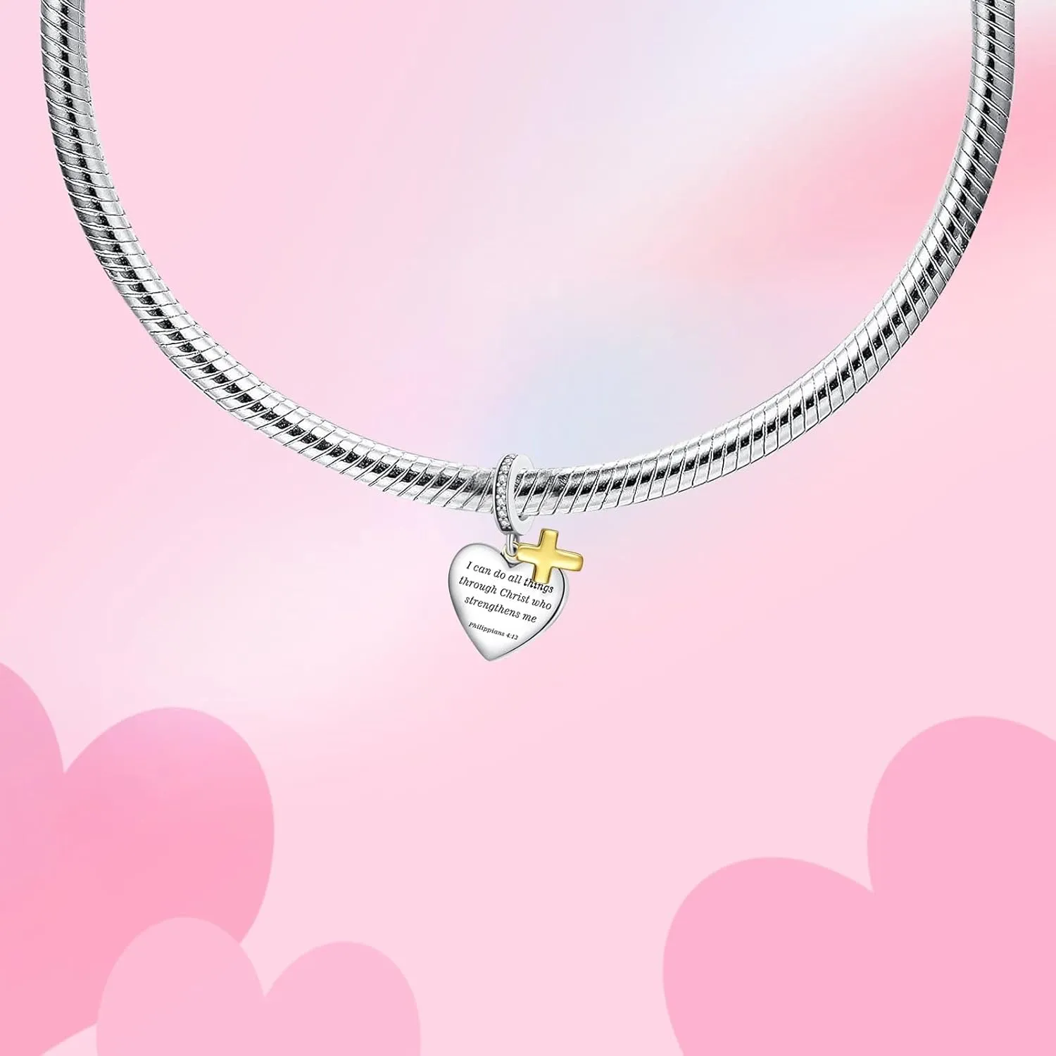 Bible Family Mom Wife Love Heart Dangle Charm 925 Sterling Silver Charms fits Bracelets and Necklace Pendant Bead Charms Jewelry Present for Women Family Friends