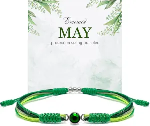 Birth Stone Bracelet, Luck and Protection Tibetan Bracelet, Surfer String Wrap for Him and Her, Friend, Best Inspirational Gift For Grandma Mother's Day Gift