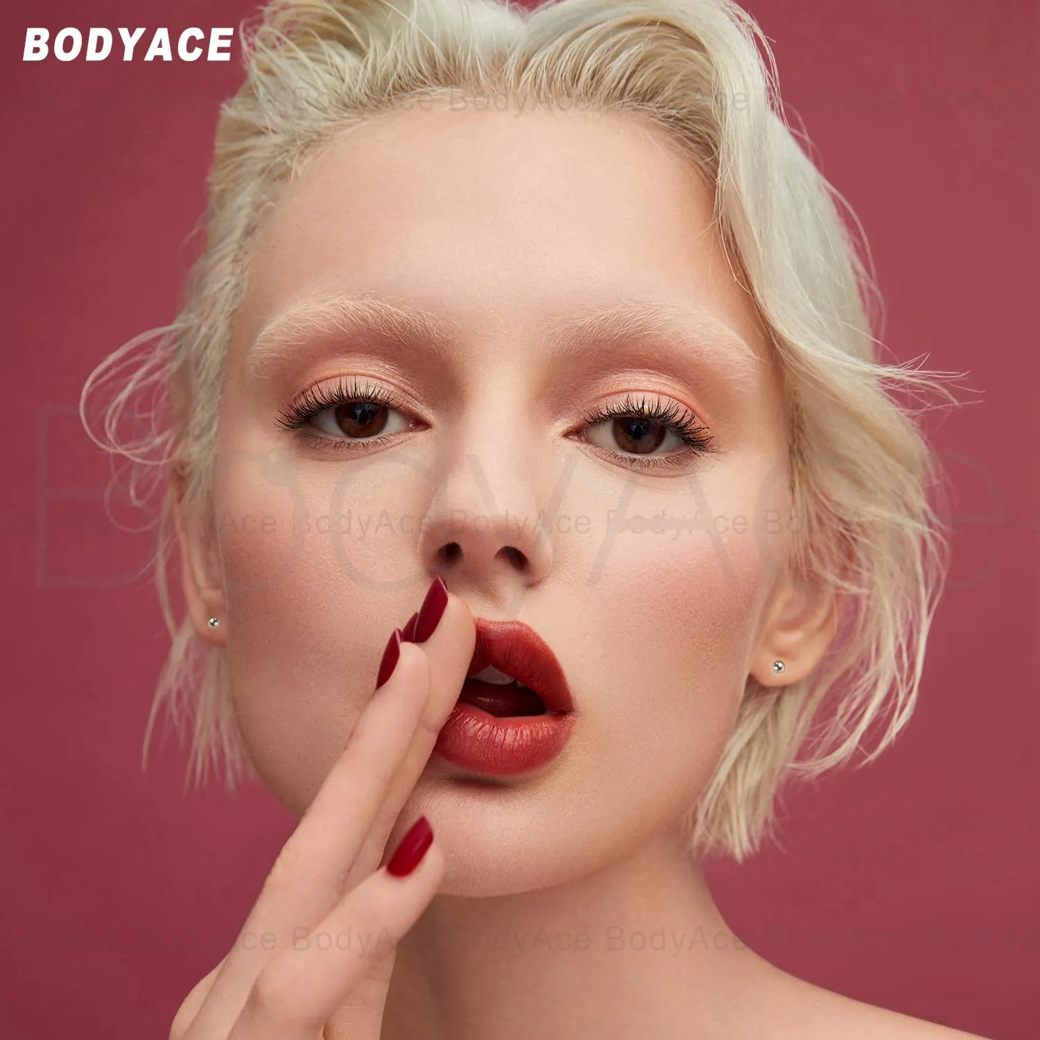 BodyAce 16G 18G Spike Earrings Rook Eyebrow Rings, Internal Threaded Curved Barbells Cartilage Helix Earring, Straight Bar Tragus Lip Piercing Jewelry