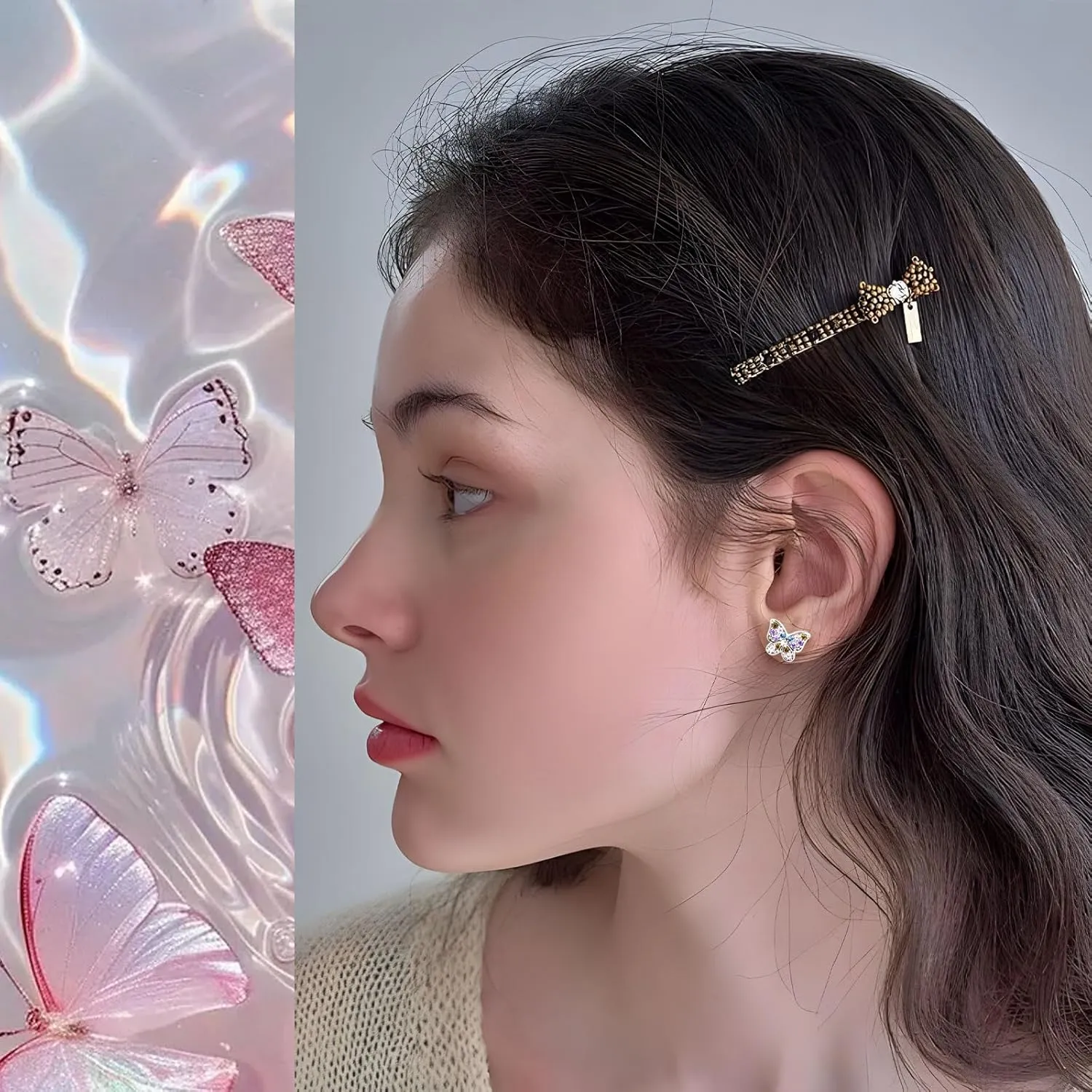 Butterfly Earrings as 10th Birthday Gifts for Girls Granddaughter,Kids Earrings Gifts for 10 Year Old Girls Birthday Valentines Gifts Hypoallergenic Screw Back Stud Earrings for Girls