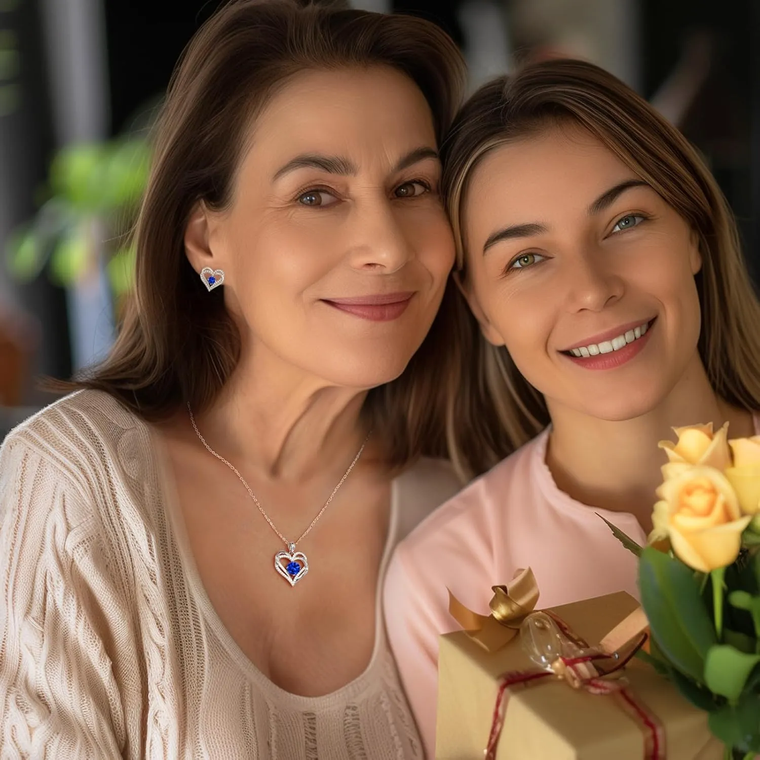 CDE Forever Love Heart Necklaces for Women, Wedding Anniversary, Birthday Mothers Day Gifts for Mom, Mother, Wife, Girlfriend, S925 Silver Jewelry with Birthstone Pendant