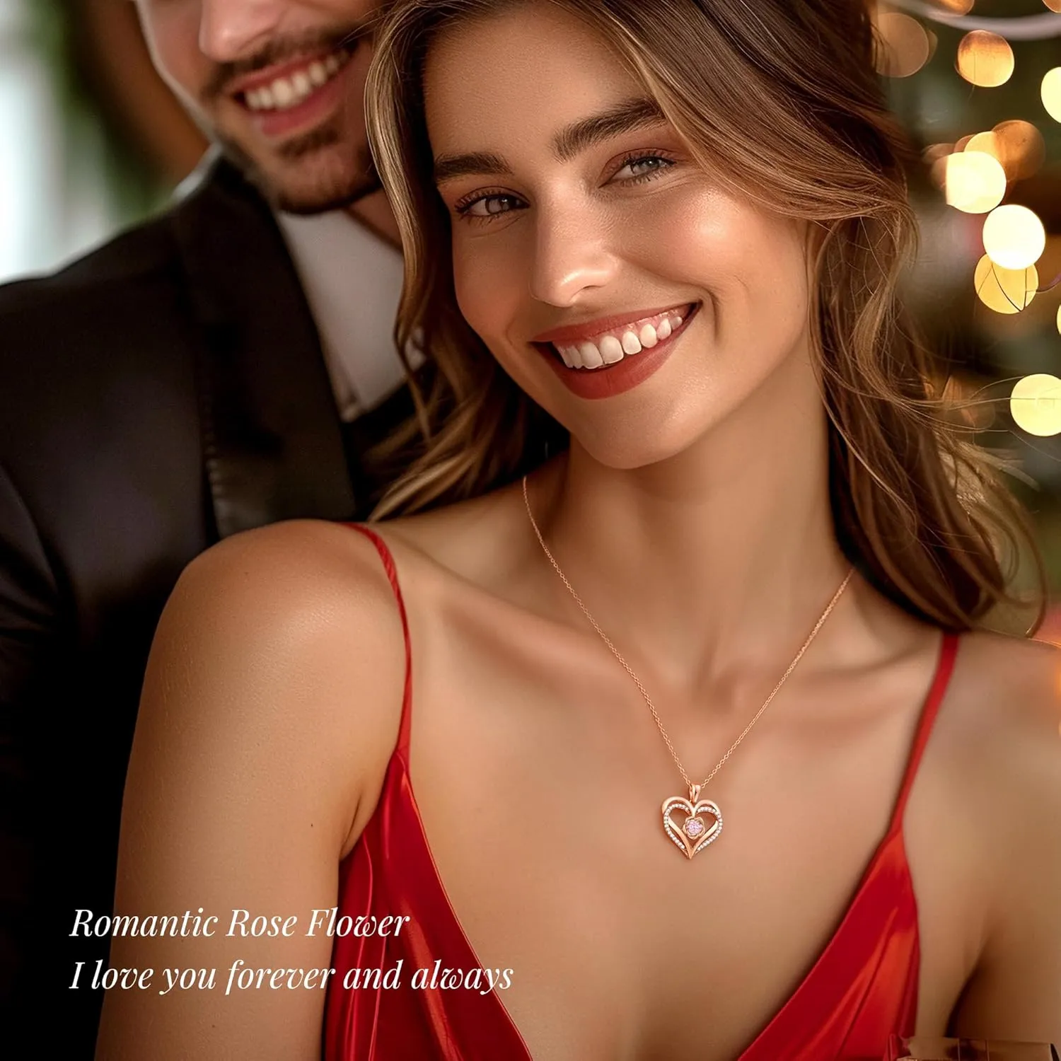 CDE Mothers Day Gifts for Mom, S925 Silver Rose Gold Heart Birthstone Necklaces for WomenIdeal Anniversary or Birthday Jewelry Gifts for Wife Girlfriend Her