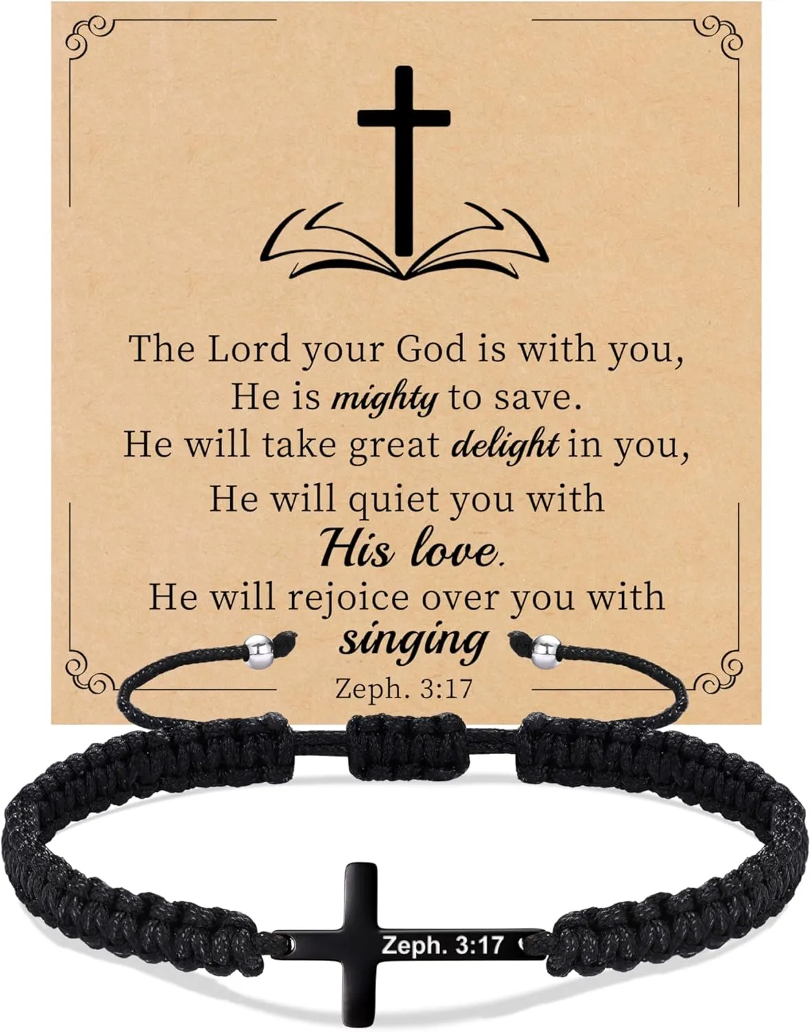 Christian Gifts Cross Bracelet for Men Easter Baptism Religious Gifts for Women Handmade Braided Bracelets Inspirational Confirmation Gifts for Teenage Girl Boys Jewelry