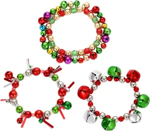 Christmas Colorful Bell Beads Link Bracelet for Women Christmas Jewelry Set Gift