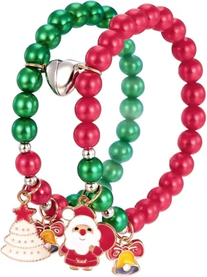 Christmas Friendship Bracelet for Best Friend Christmas Couple Matching Bracelet Christmas Tree Santa Claus Elk Couple Bracelet for Women