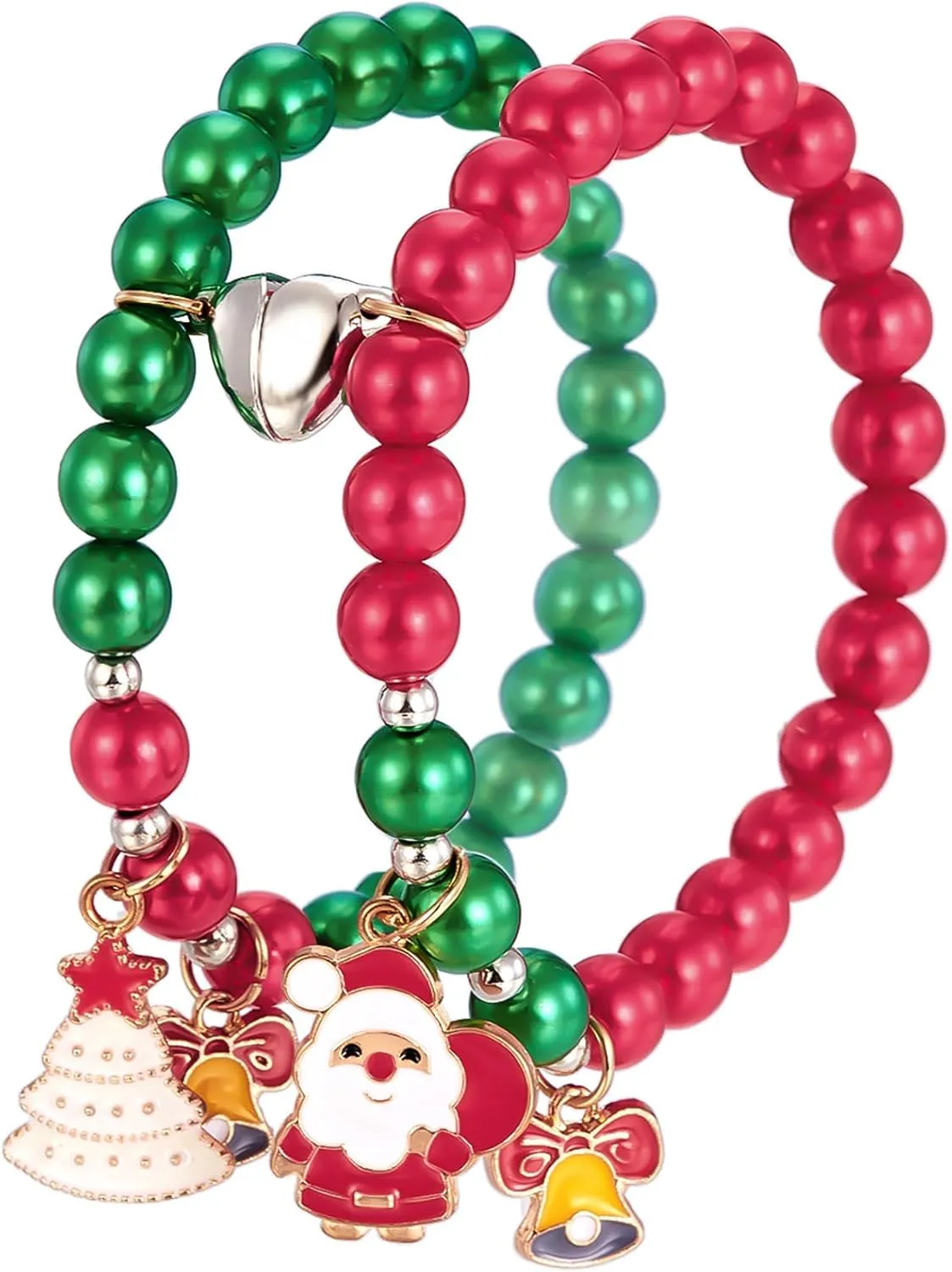 Christmas Friendship Bracelet for Best Friend Christmas Couple Matching Bracelet Christmas Tree Santa Claus Elk Couple Bracelet for Women