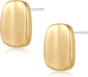 Chunky Gold Earrings Hammered Geometric Stud Earrings Wavy Statement Drop Earrings Trendy Jewelry Gifts for Women