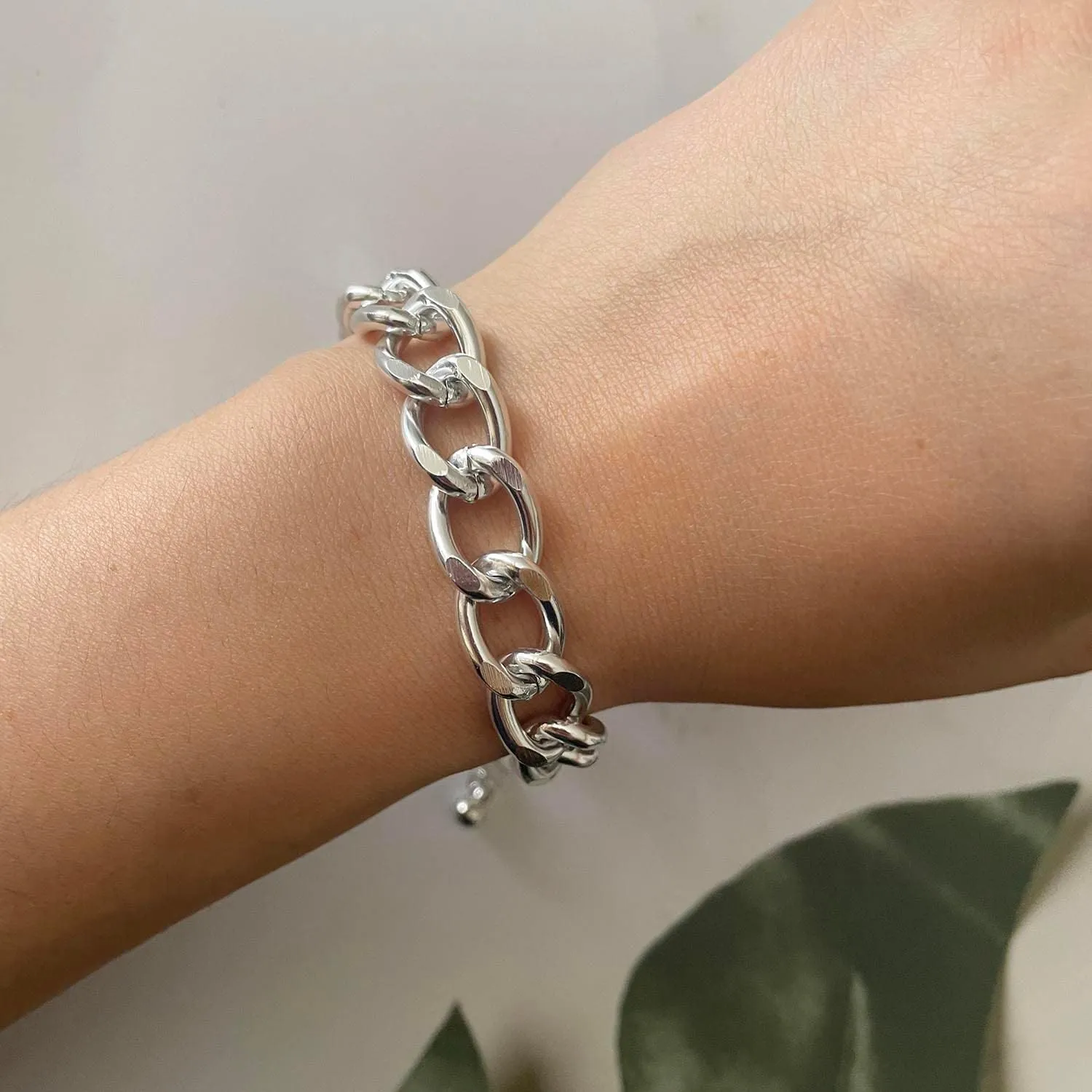Clataly Cuban Chain Bracelet Hip Hop Thick Chain Bracelets Punk Bracelet Jewelry for Women