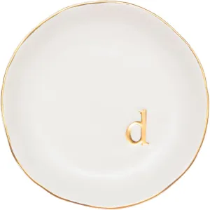 COLLECTIVE HOME - Ceramic Jewelry Tray, Decorative Trinket Dish for Rings Earrings Necklaces Bracelet Watch Keys, Birthday Mother's Day for Women, 4.75", White Surface (D)