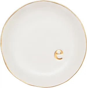 COLLECTIVE HOME - Ceramic Jewelry Tray, Decorative Trinket Dish for Rings Earrings Necklaces Bracelet Watch Keys, Birthday Mother's Day for Women, 4.75", White Surface (E)