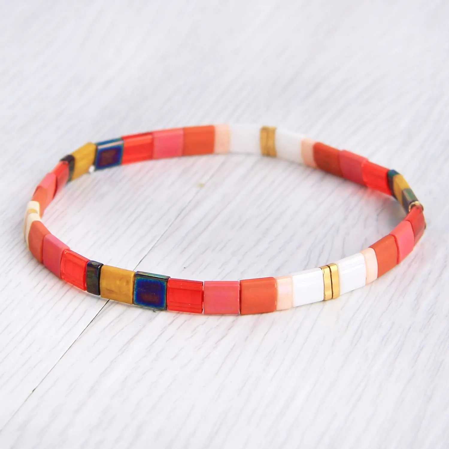 CQUAN CHI Women Beaded Strand Bracelet Handmade Friendship Charm Bracelets New