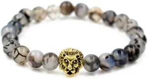 Cross-border Copper Micro-insert Braid BraceletAgate Beaded Lion Head Bracelet Buddhist Beads