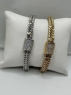 Cuban Link Bracelet with Magnetic Pave Closure