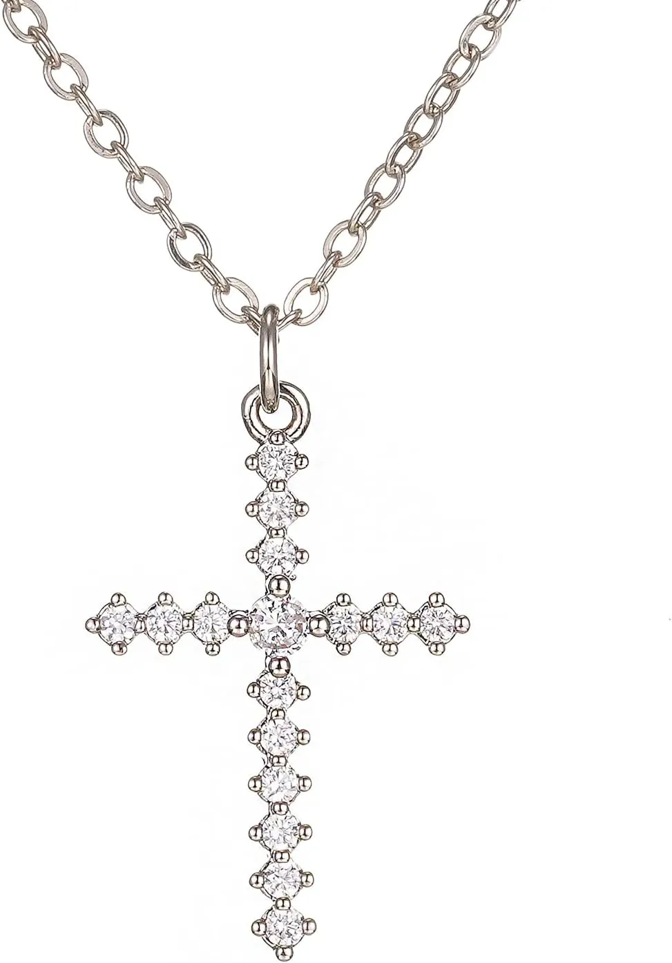 CZ Cross Necklaces for Women Trendy, Cubic Zirconia (imitation diamond) Dainty Cross Pendant Chain Necklace Everyday Protection Necklace Jewelry Gift