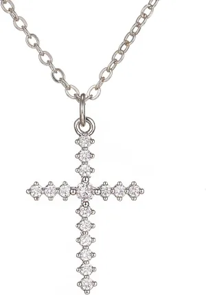 CZ Cross Necklaces for Women Trendy, Cubic Zirconia (imitation diamond) Dainty Cross Pendant Chain Necklace Everyday Protection Necklace Jewelry Gift