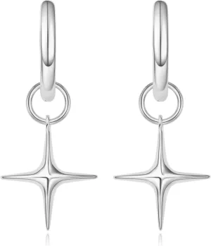 DAILY VIBES Small Gold Star Pearl Drop Dangle Earrings for Women Dainty 925 Sterling Silver Post Asymmetrical Mini 14K Gold Plated Huggie Hoop Earrings for Women