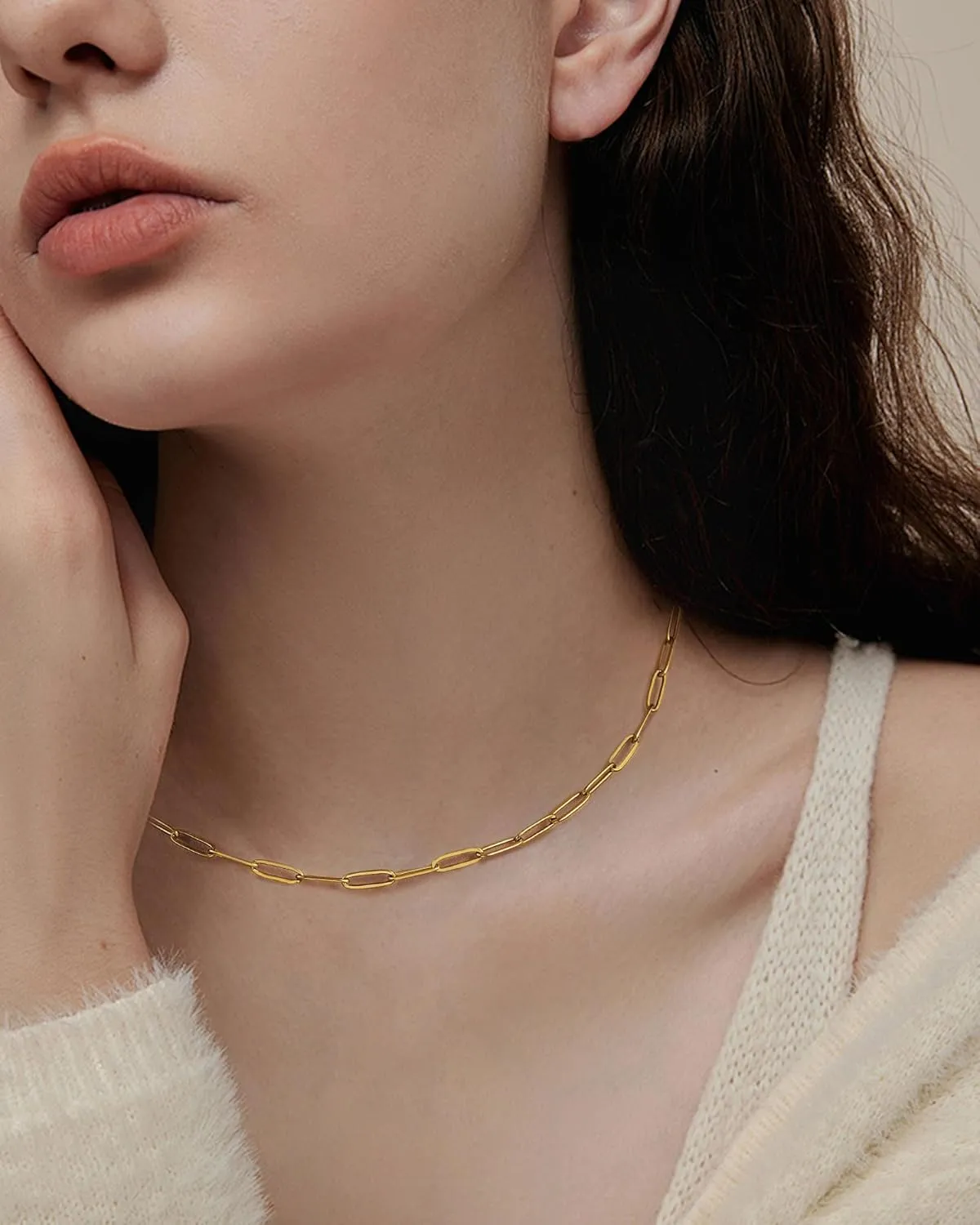 Dainty Gold Plated Necklace for Women, Simple Cute 18K Gold plated Leaf Flower Cubic Zirconia Necklaces for Women Trendy Jewelry Gifts