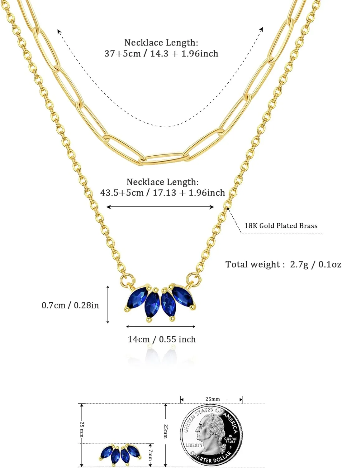 Dainty Gold Plated Necklace for Women, Simple Cute 18K Gold plated Leaf Flower Cubic Zirconia Necklaces for Women Trendy Jewelry Gifts