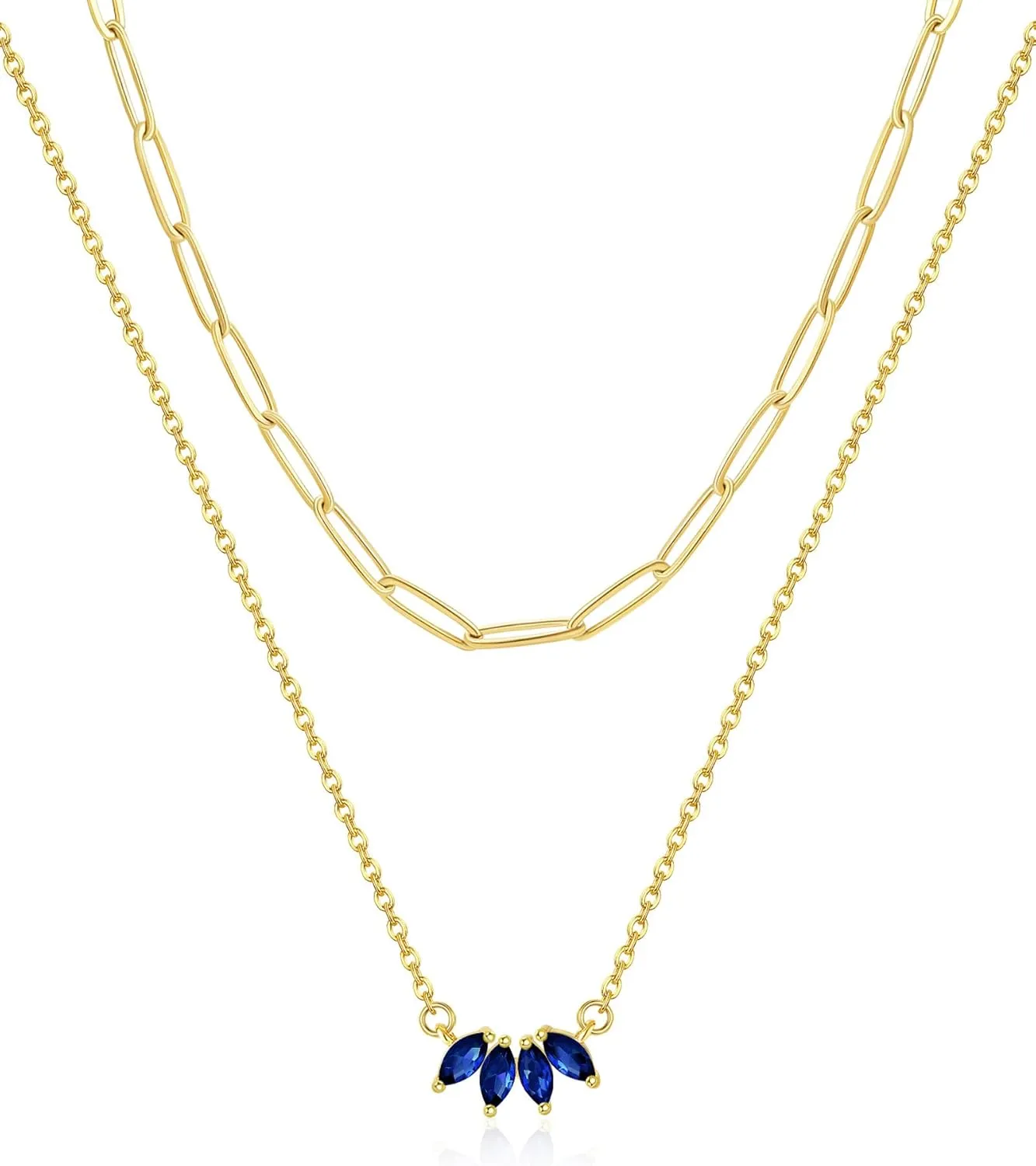 Dainty Gold Plated Necklace for Women, Simple Cute 18K Gold plated Leaf Flower Cubic Zirconia Necklaces for Women Trendy Jewelry Gifts