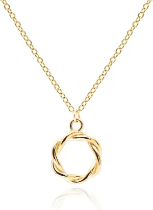Dainty Twisted Circle Necklace for Women  14K Gold Plated Stainless Steel Rope Round Pendant Necklaces  Non Tarnish Trendy Simple Jewelry [CN-TW-G]