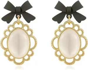 Dangle Earrings for Women Cat Eye Stone Trendy Stud Earring 14K Gold Plated Gold/Silver Lightweight Hypoallergenic Earrings(ST-1015)