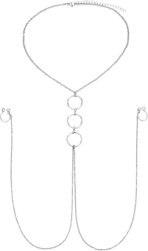 D.Bella Fake Nipple Piercing with Chain Fake Nipple Rings for Women Sexy Non Piercing Nipple Ring with Necklaces Adjustable Nipple Noose Fake Nipple Ring Non Piercing Nipple Jewelry