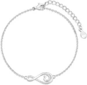 Diamond Infinity Bracelet for Women 925 Sterling Silver Infinity Heart Bracelets Adjustable Bracelet for Women