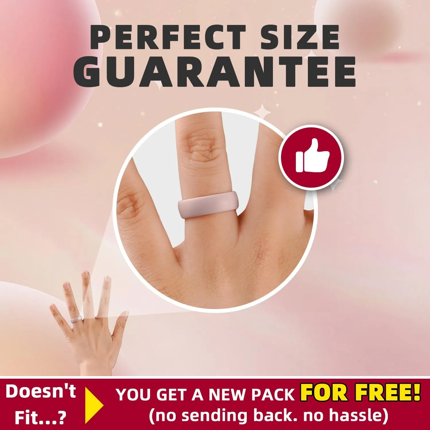 Egnaro Engagement Rings Women, Inner Arc Ergonomic Breathable Design Silicone Rubber Wedding Bands