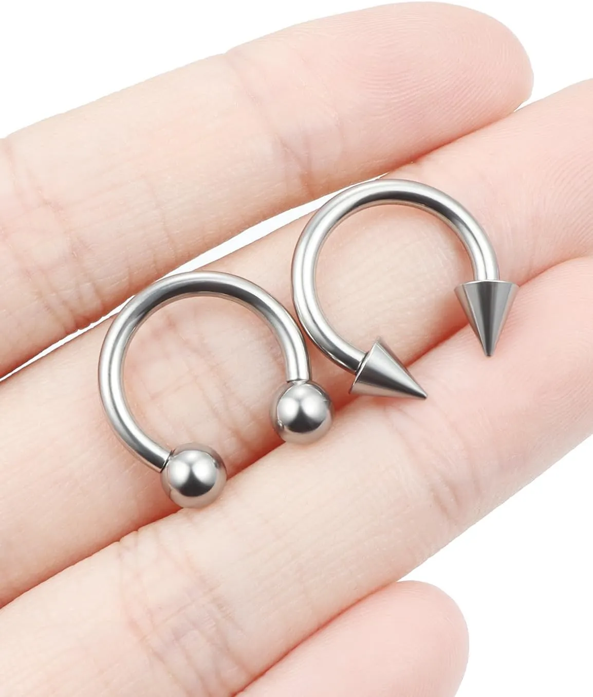 F136 Titanium 16/14/12/8/4/2g Septum Ring Gauge Earrings Lip Rings Prince Albert Jewelry Internally Threaded Horseshoe Hoop Piercings