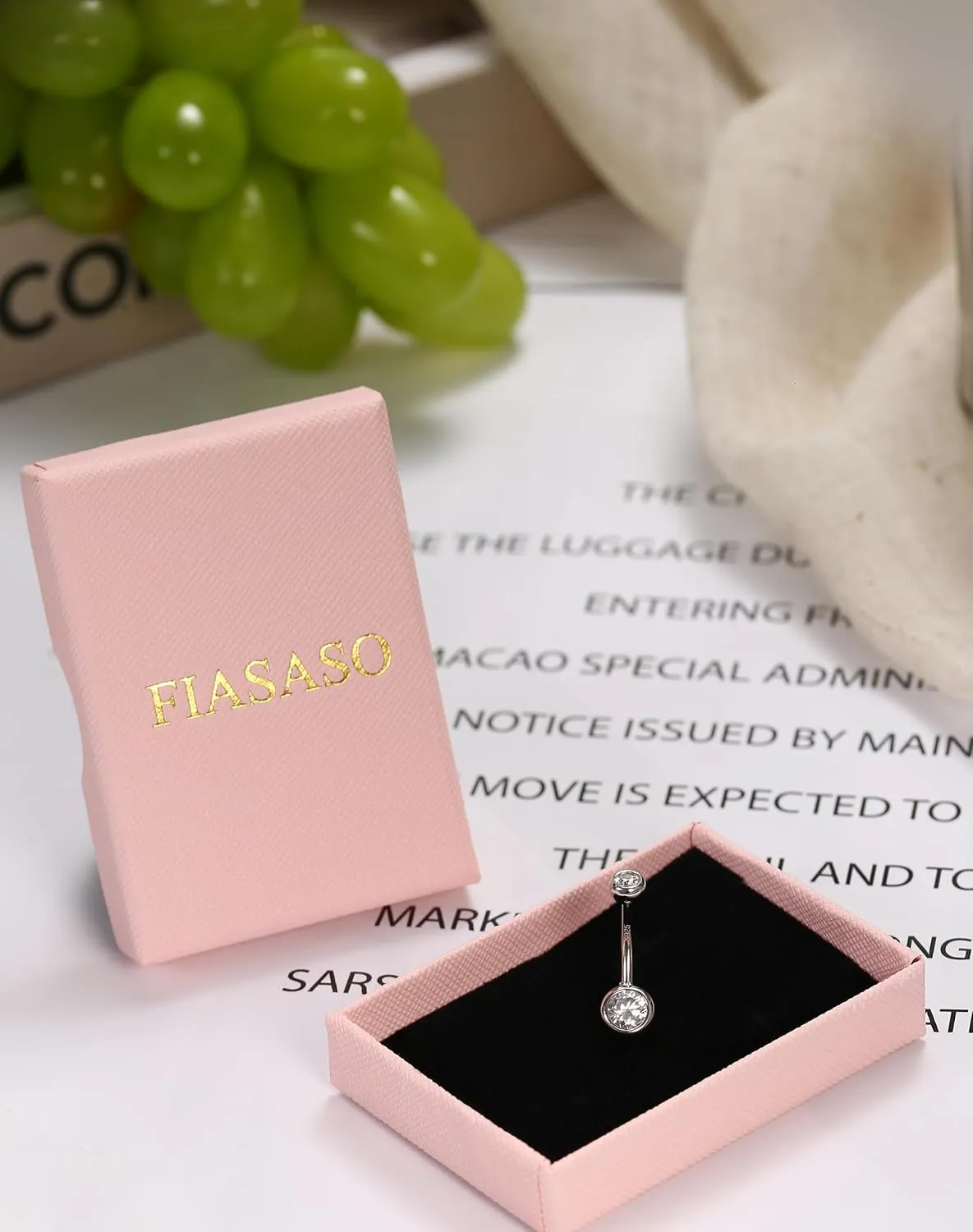 FIASASO Belly Button Ring Surgical Steel Titanium Sterling Silver 14K Gold Belly Button Rings Cubic Zirconia Internally Threaded Belly Rings 14G Belly Piercing Jewelry Hypoallergenic Navel Piercing Jewelry for Women