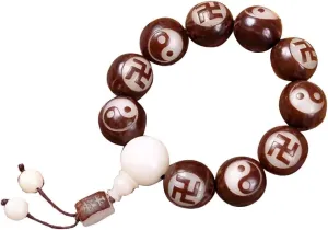 Fozhu Bracelets Set, Buddhist Prayer Beads, Suitable for Both Men and Women in Xizang Buddhist Jewelry,(White)