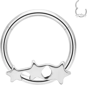 G23 Titanium Septum Rings Hypoallergenic Nose Rings Cubic Zirconia Cartilage Helix Earrings Hinged Segment Seamless Clicker Nose Rings Daith Piercing Jewelry