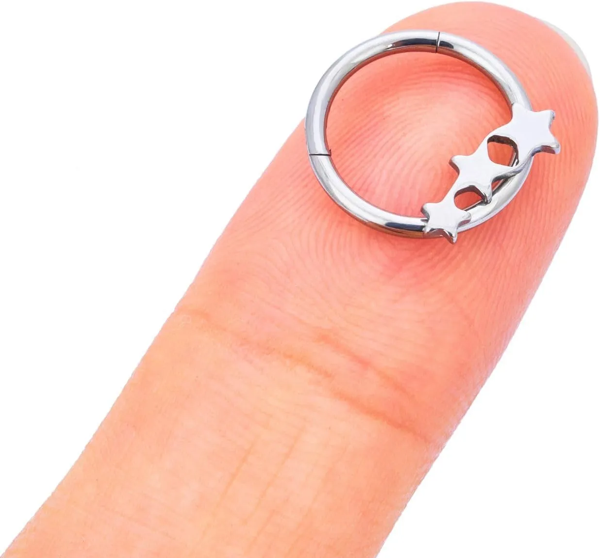 G23 Titanium Septum Rings Hypoallergenic Nose Rings Cubic Zirconia Cartilage Helix Earrings Hinged Segment Seamless Clicker Nose Rings Daith Piercing Jewelry