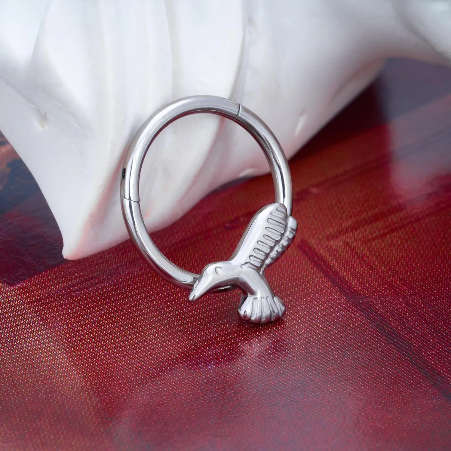 G23 Titanium Septum Rings Hypoallergenic Nose Rings Cubic Zirconia Cartilage Helix Earrings Hinged Segment Seamless Clicker Nose Rings Daith Piercing Jewelry