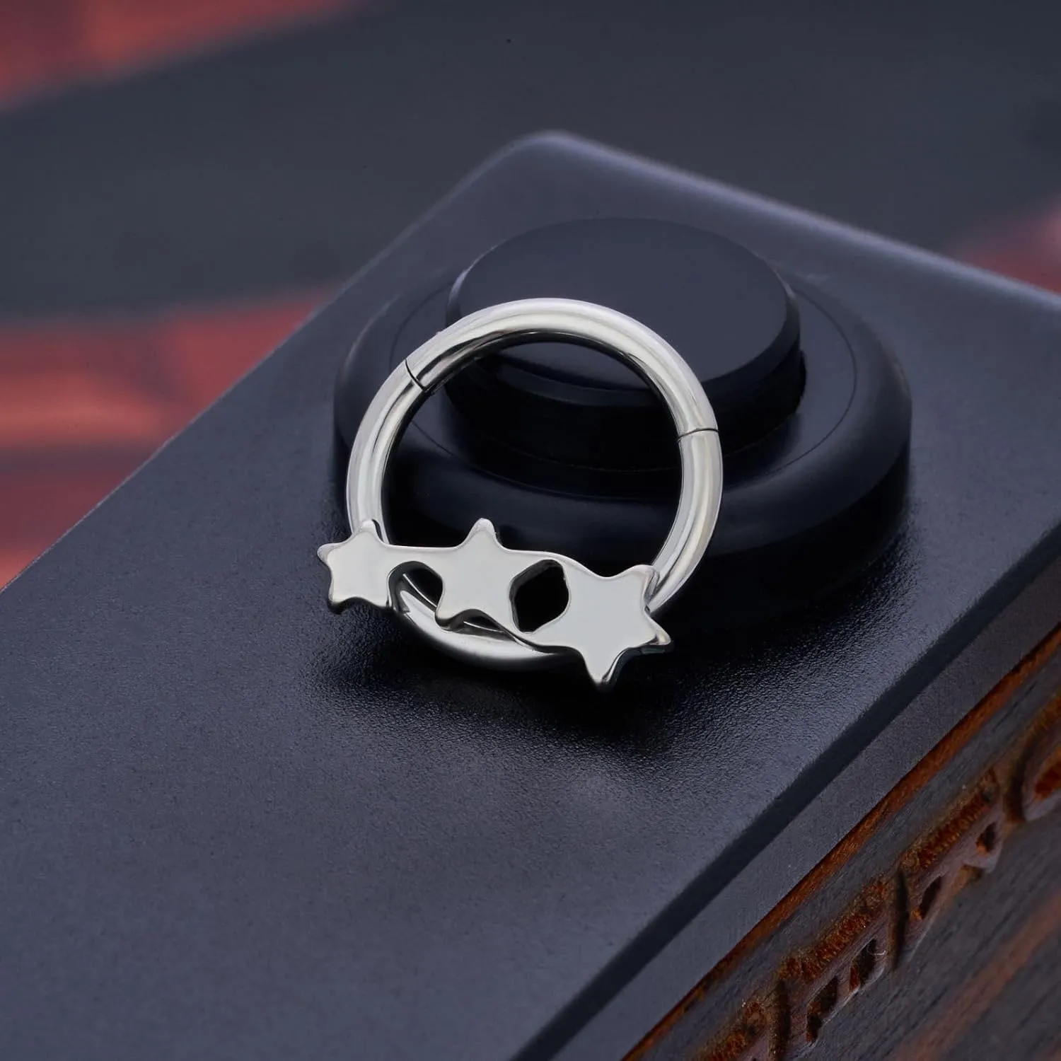 G23 Titanium Septum Rings Hypoallergenic Nose Rings Cubic Zirconia Cartilage Helix Earrings Hinged Segment Seamless Clicker Nose Rings Daith Piercing Jewelry