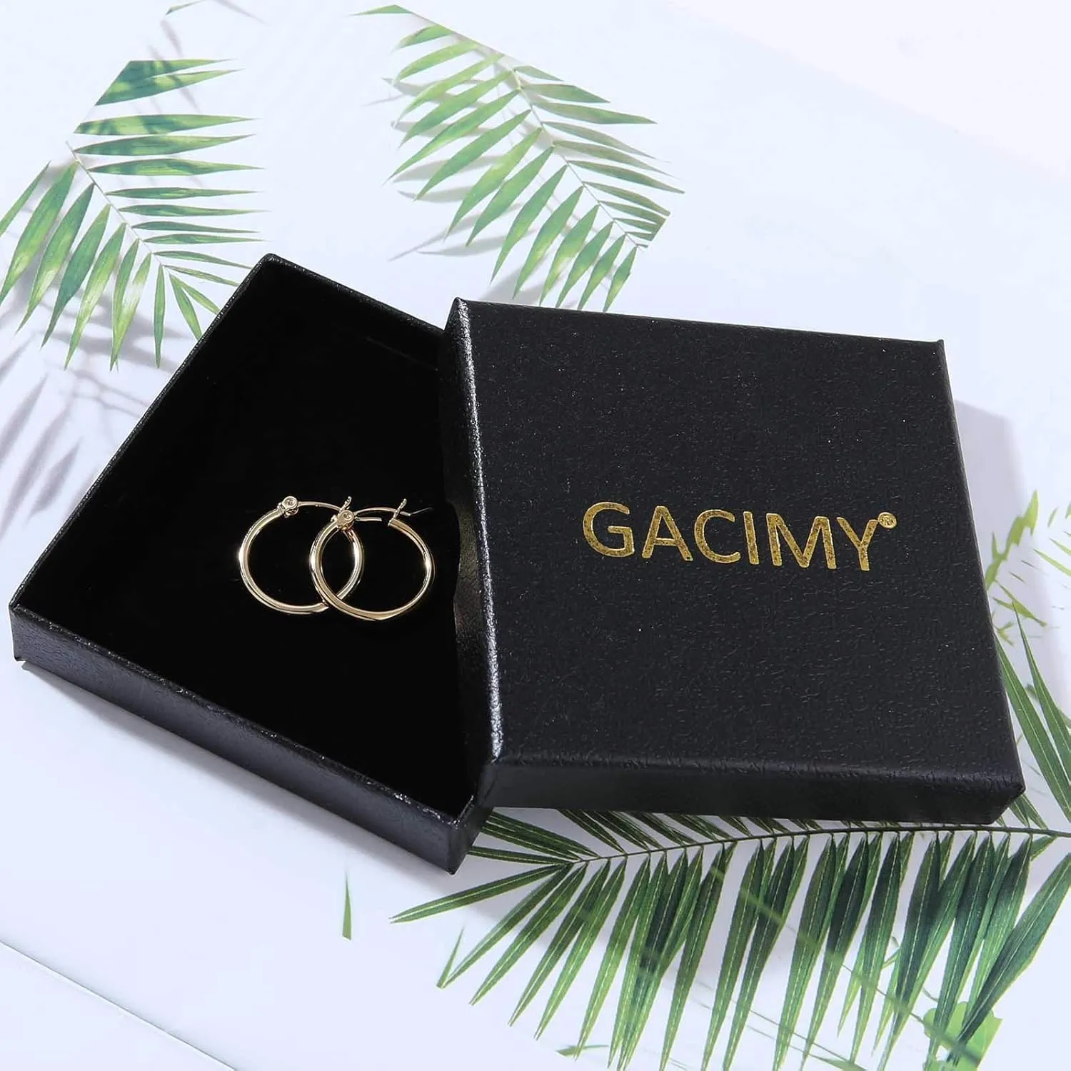 Gacimy Gold Hoop Earrings for Women 14K Real Gold Plated Hoops with 925 Sterling Silver Post
