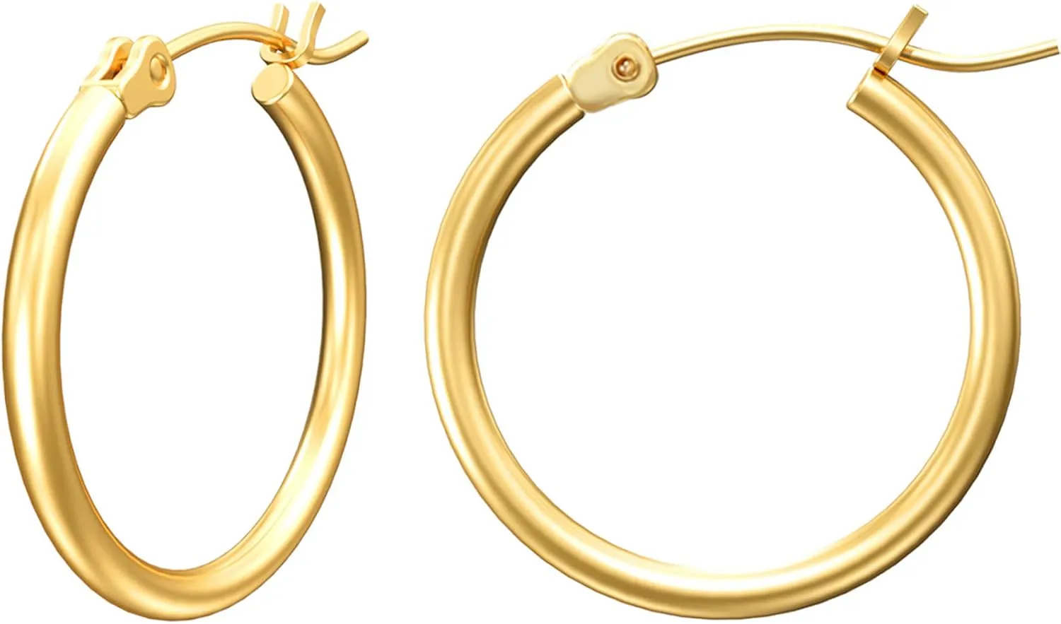 Gacimy Gold Hoop Earrings for Women 14K Real Gold Plated Hoops with 925 Sterling Silver Post