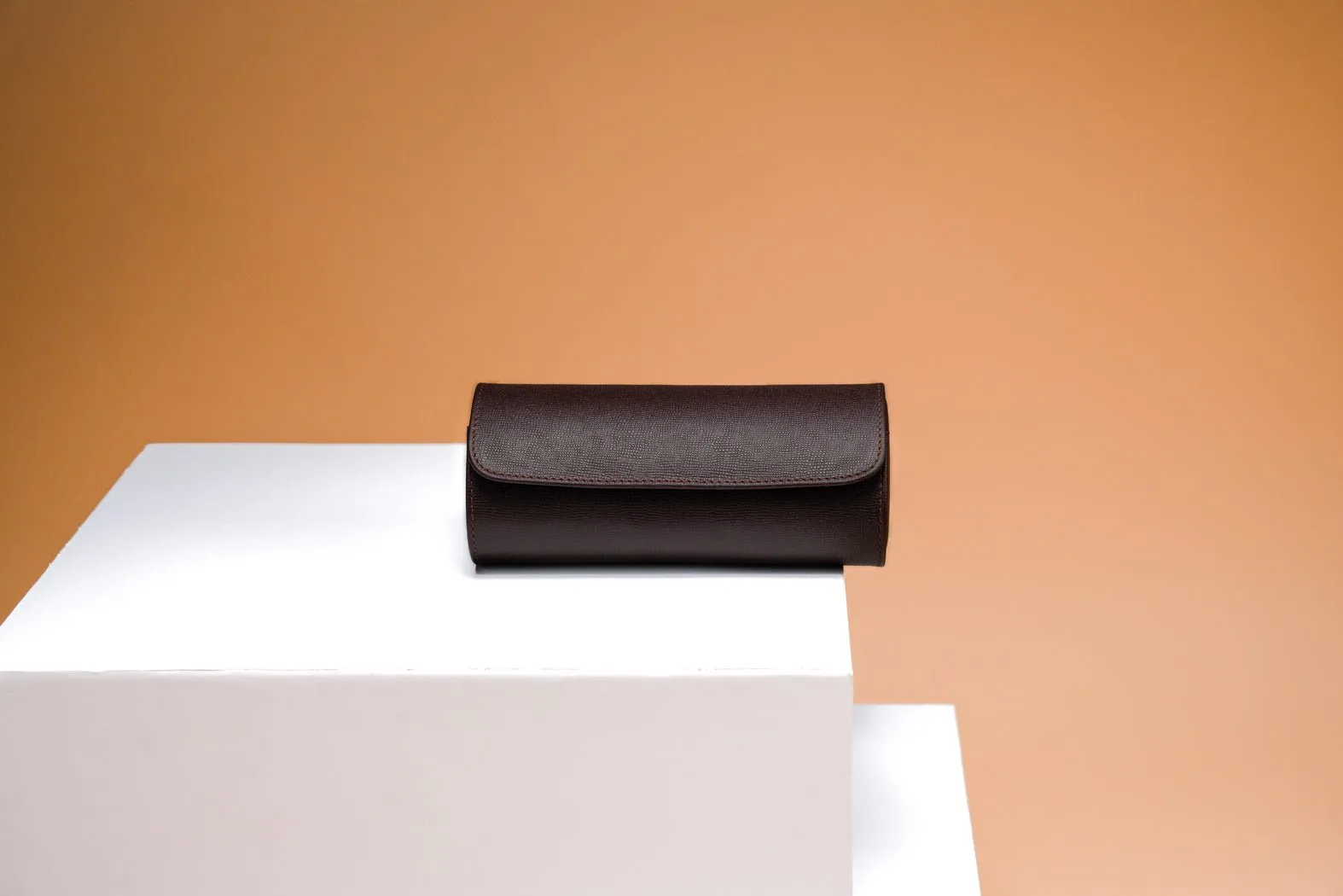 Galata - Saffiano Dark Brown Watch Roll