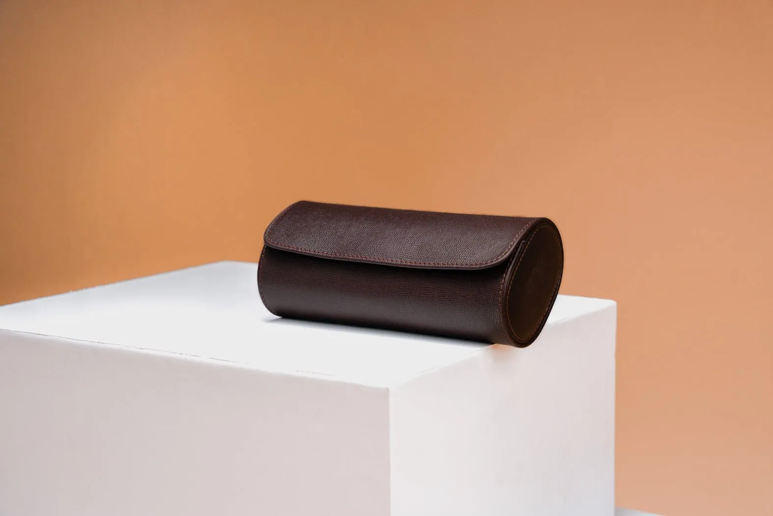 Galata - Saffiano Dark Brown Watch Roll