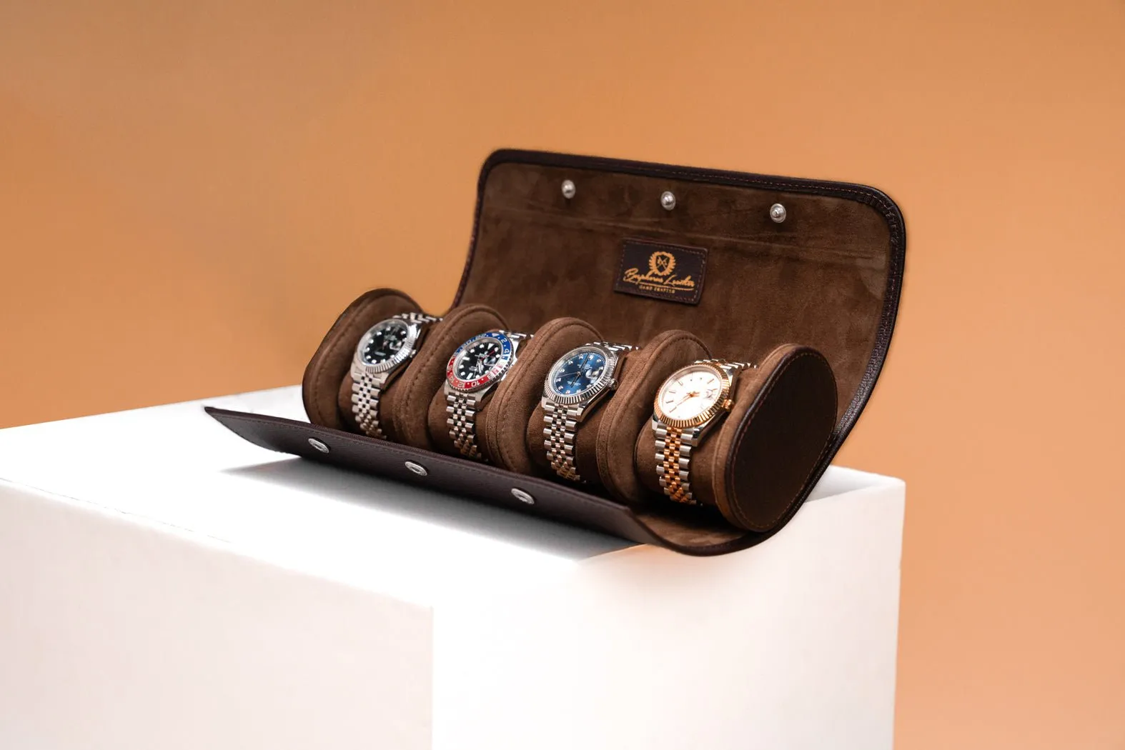 Galata - Saffiano Dark Brown Watch Roll