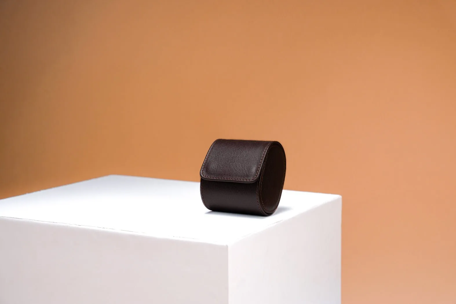 Galata - Saffiano Dark Brown Watch Roll