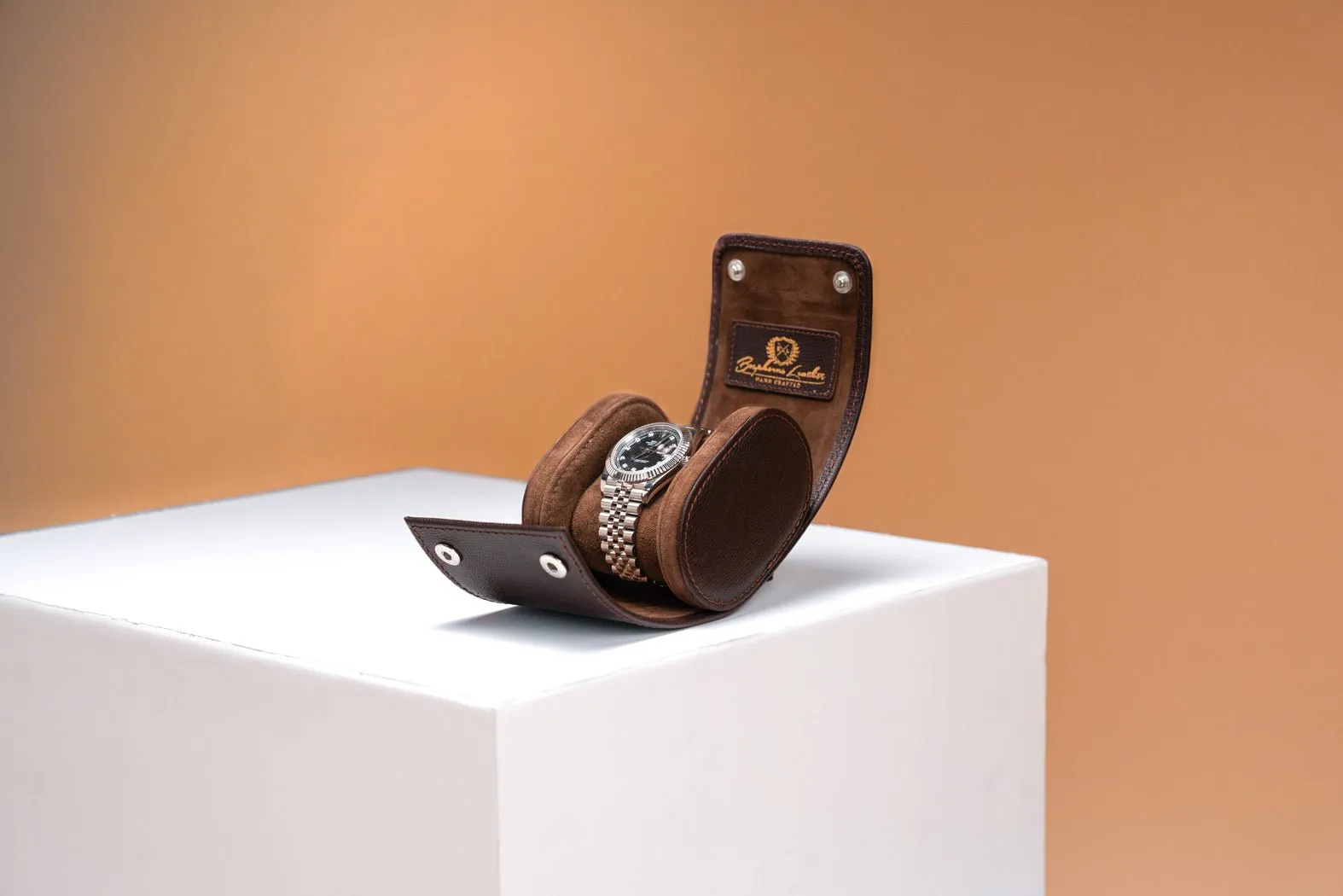 Galata - Saffiano Dark Brown Watch Roll