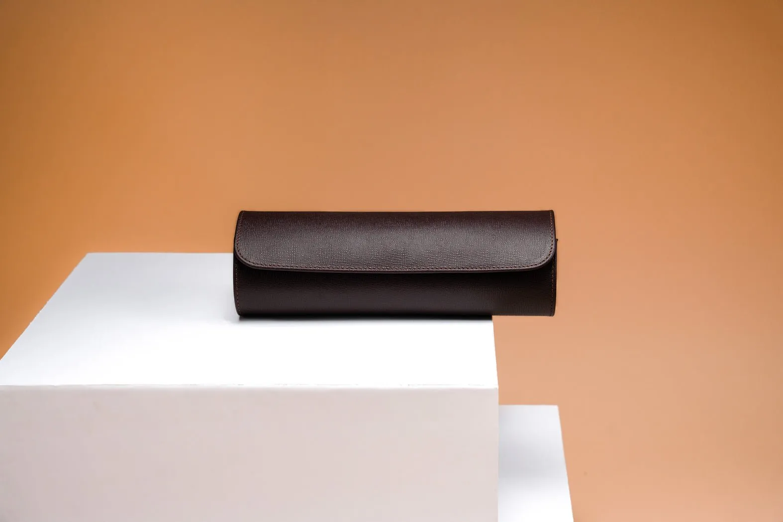 Galata - Saffiano Dark Brown Watch Roll