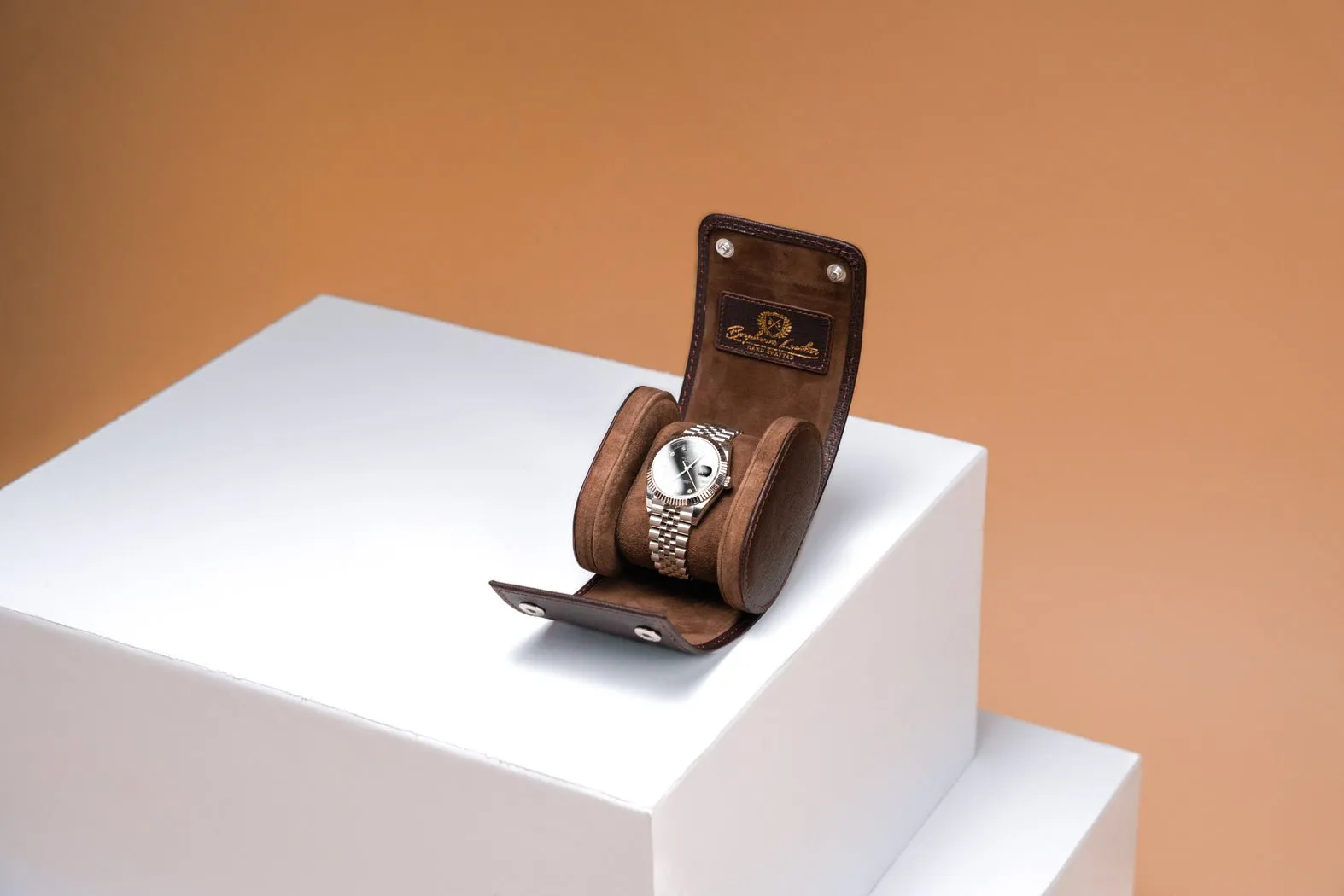 Galata - Saffiano Dark Brown Watch Roll