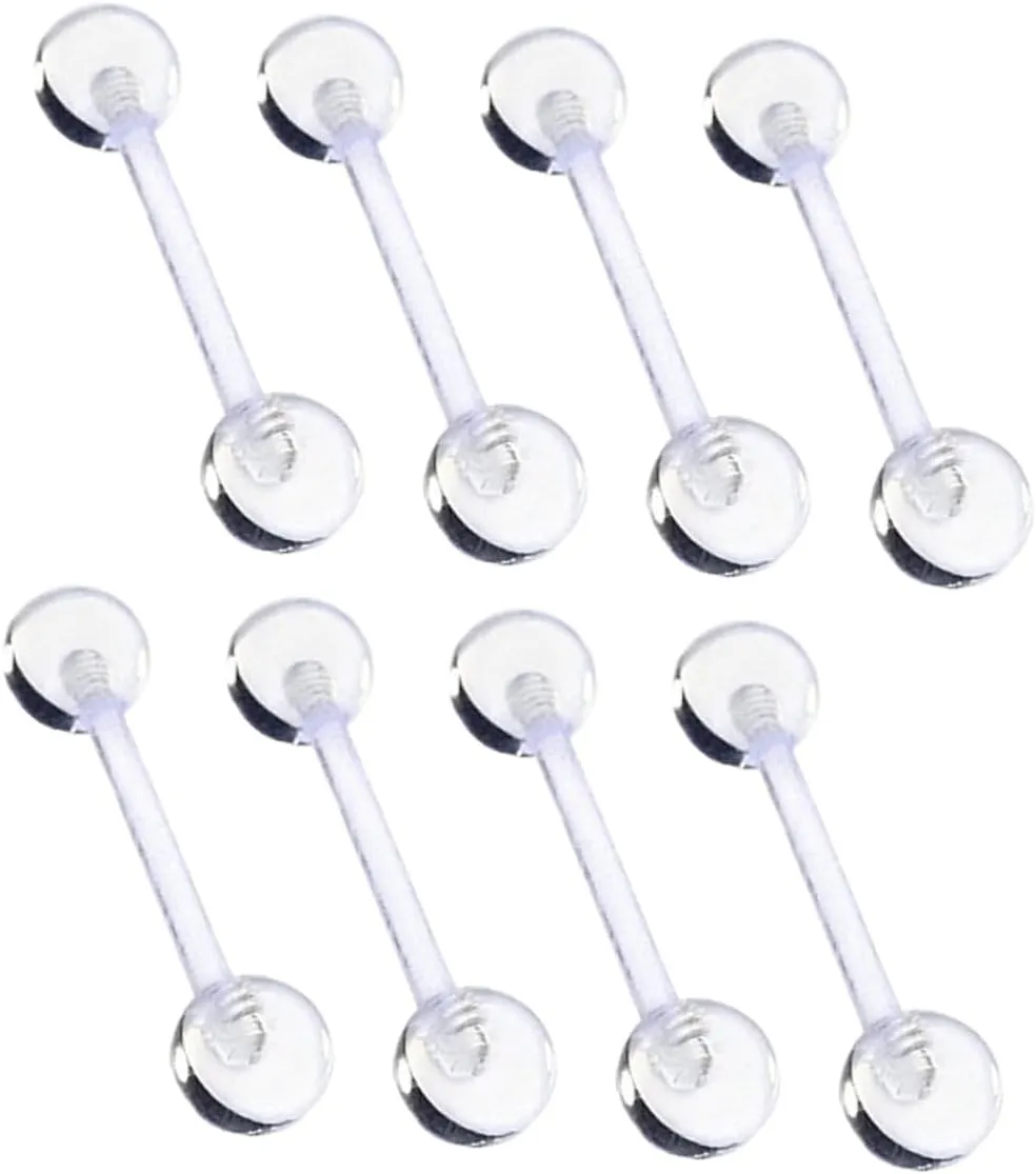 GALPADA 12pc Rod Tongue Ring Set Piercing Industrial Barbell for Parties Daily Wear