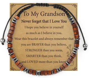 Gifts For Kids Back To School Gifts For Son Grandson To My Son Grandson Bracelet For Son Grandson Birthday Graduation Christmas Gifts Teen Boy Gifts Grandson Gifts From Grandma Son Gifts From Mom Boys