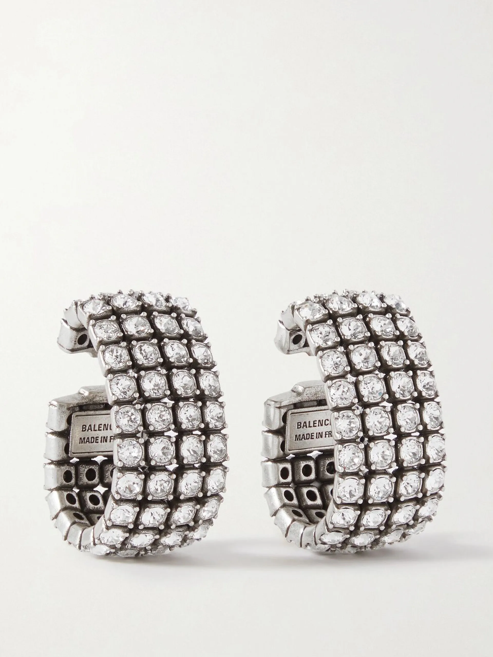 Glam silver-tone crystal ear cuffs